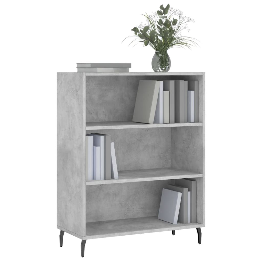 vidaXL Dulap cu rafturi, gri beton, 69,5x32,5x90 cm, lemn compozit