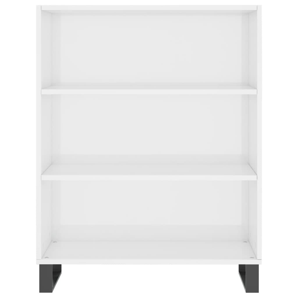 vidaXL Dulap cu rafturi alb extralucios 69,5x32,5x90 cm lemn compozit