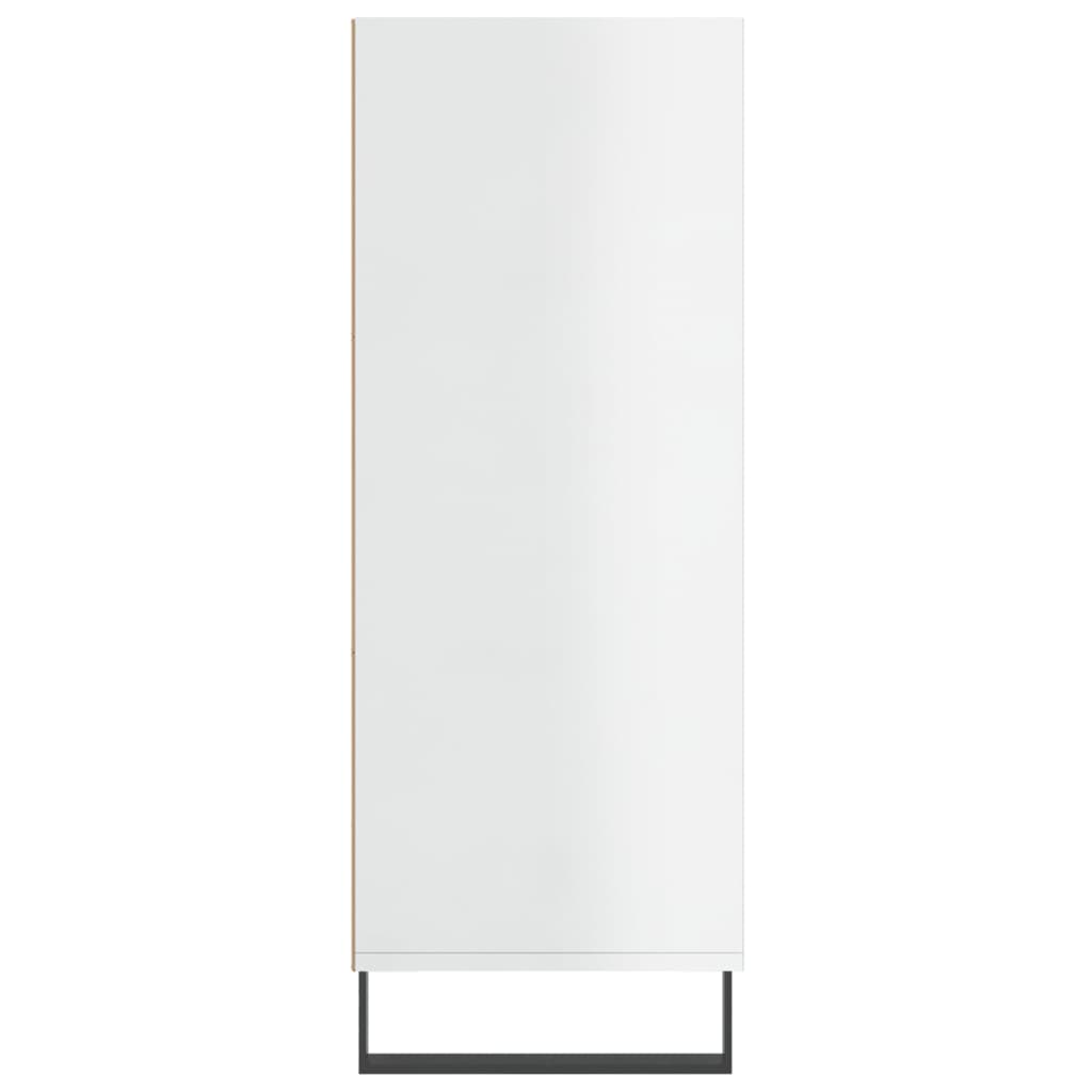 vidaXL Dulap cu rafturi alb extralucios 69,5x32,5x90 cm lemn compozit