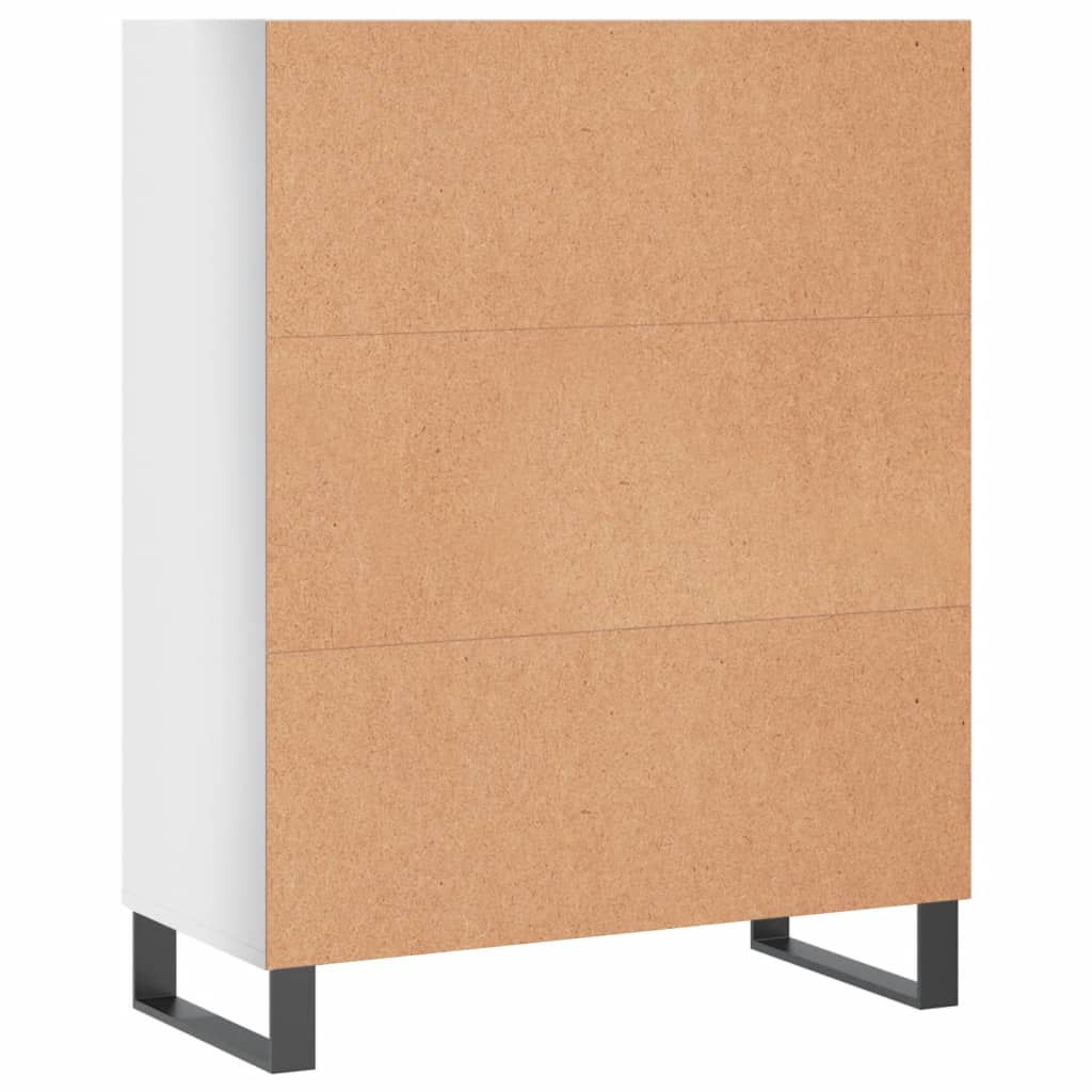 vidaXL Dulap cu rafturi alb extralucios 69,5x32,5x90 cm lemn compozit