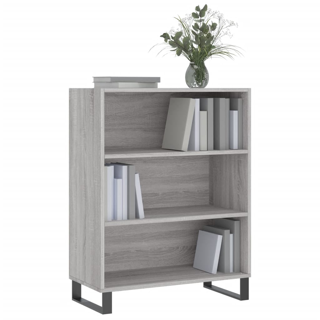 vidaXL Dulap cu rafturi, gri sonoma, 69,5x32,5x90 cm, lemn compozit
