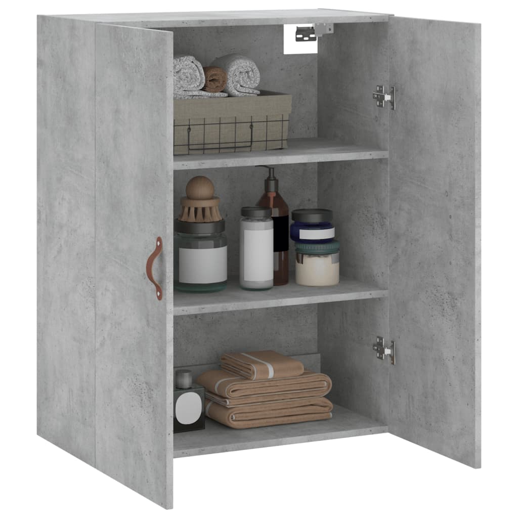 vidaXL Dulap cu montaj pe perete, gri beton, 69,5x34x90 cm