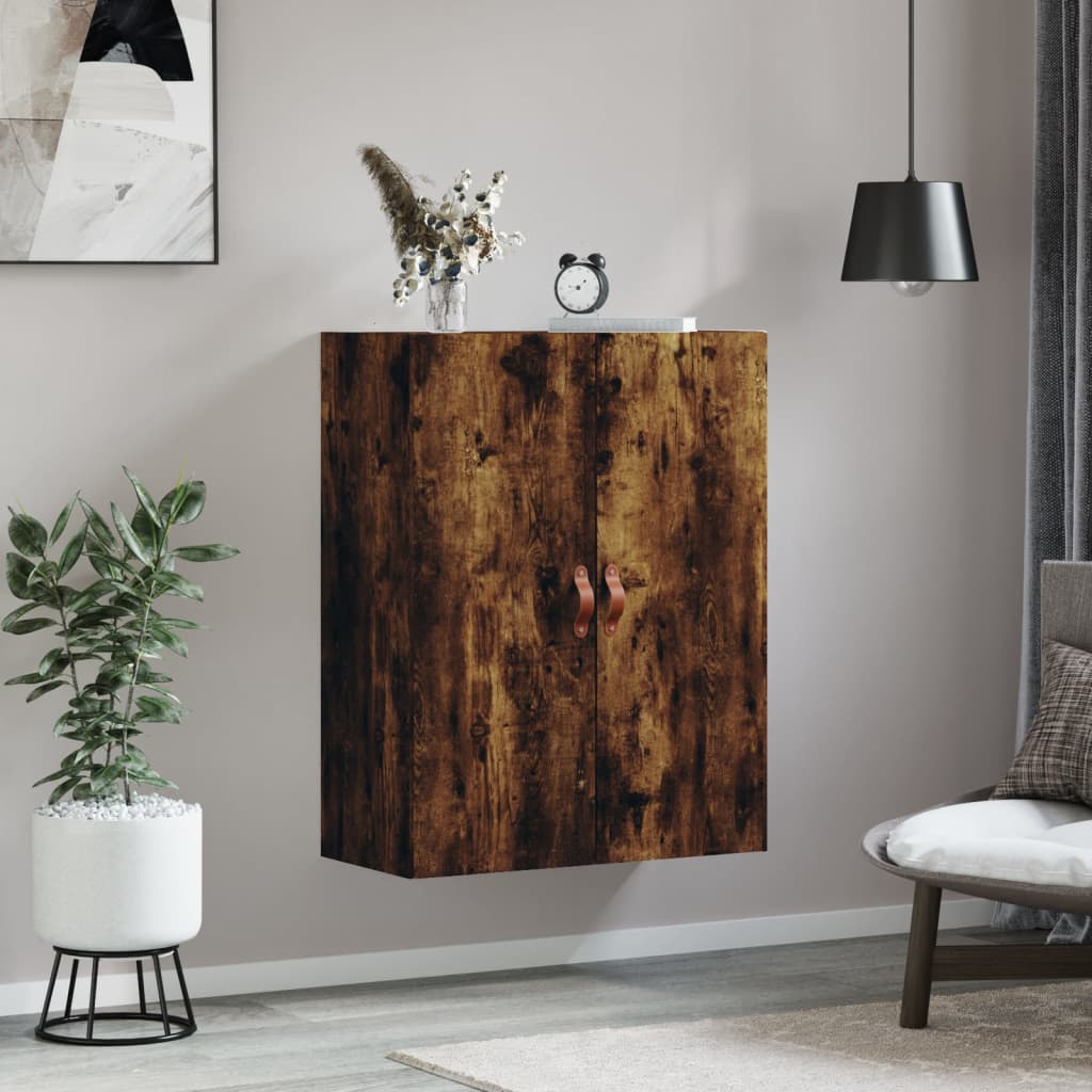 vidaXL Dulap montat pe perete, stejar fumuriu, 69,5x34x90 cm