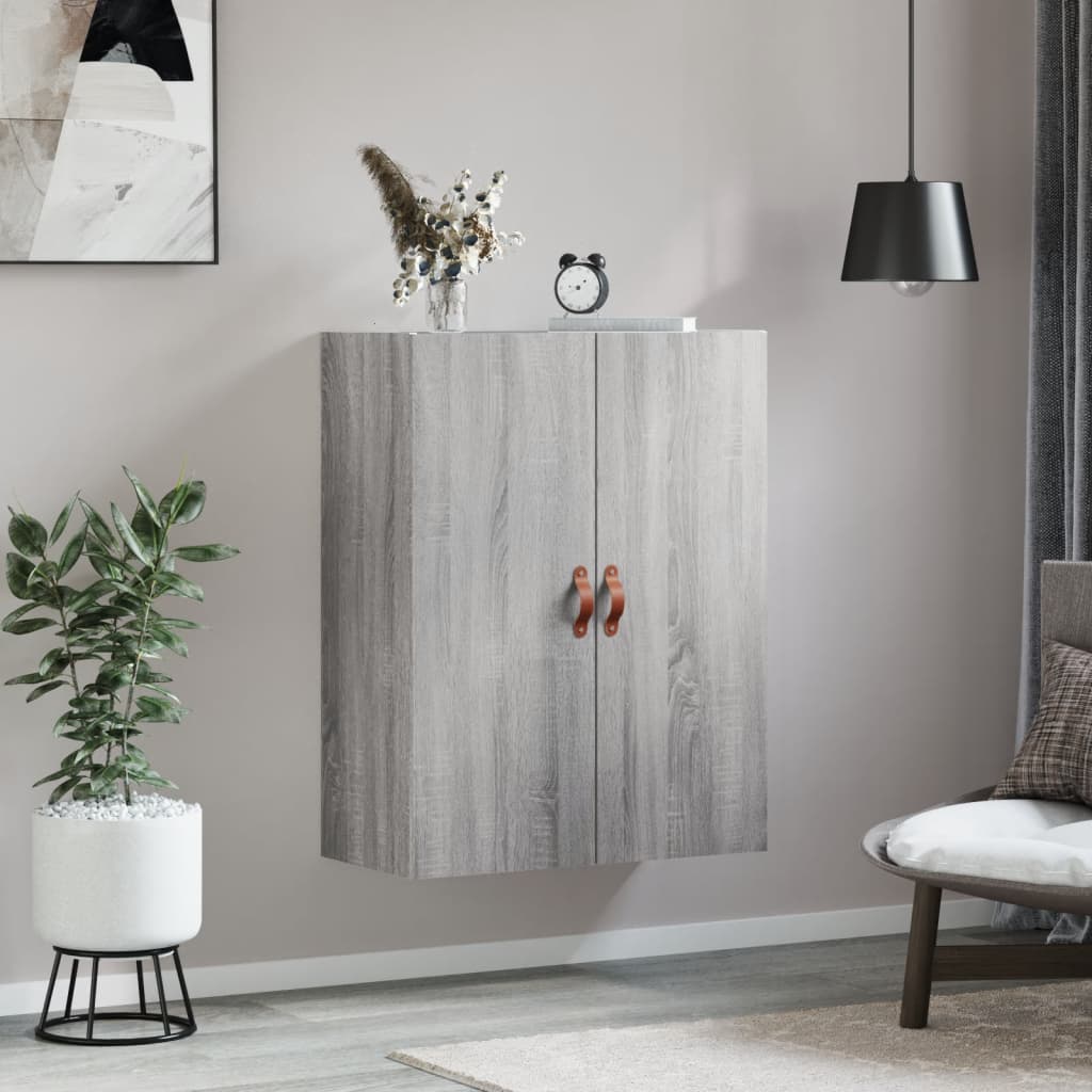 vidaXL Dulap montat pe perete, gri sonoma, 69,5x34x90 cm