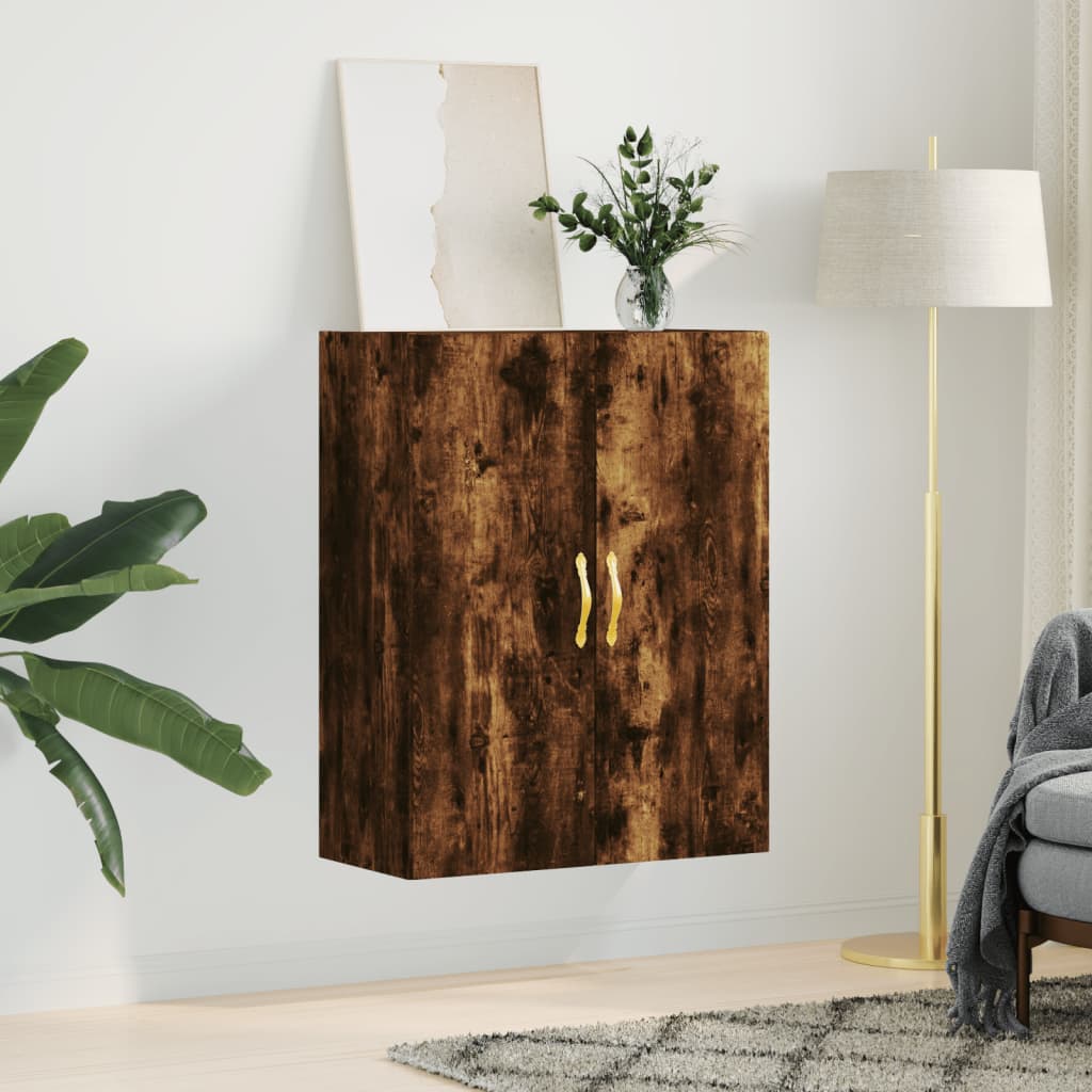vidaXL Dulap montat pe perete, stejar fumuriu, 69,5x34x90 cm