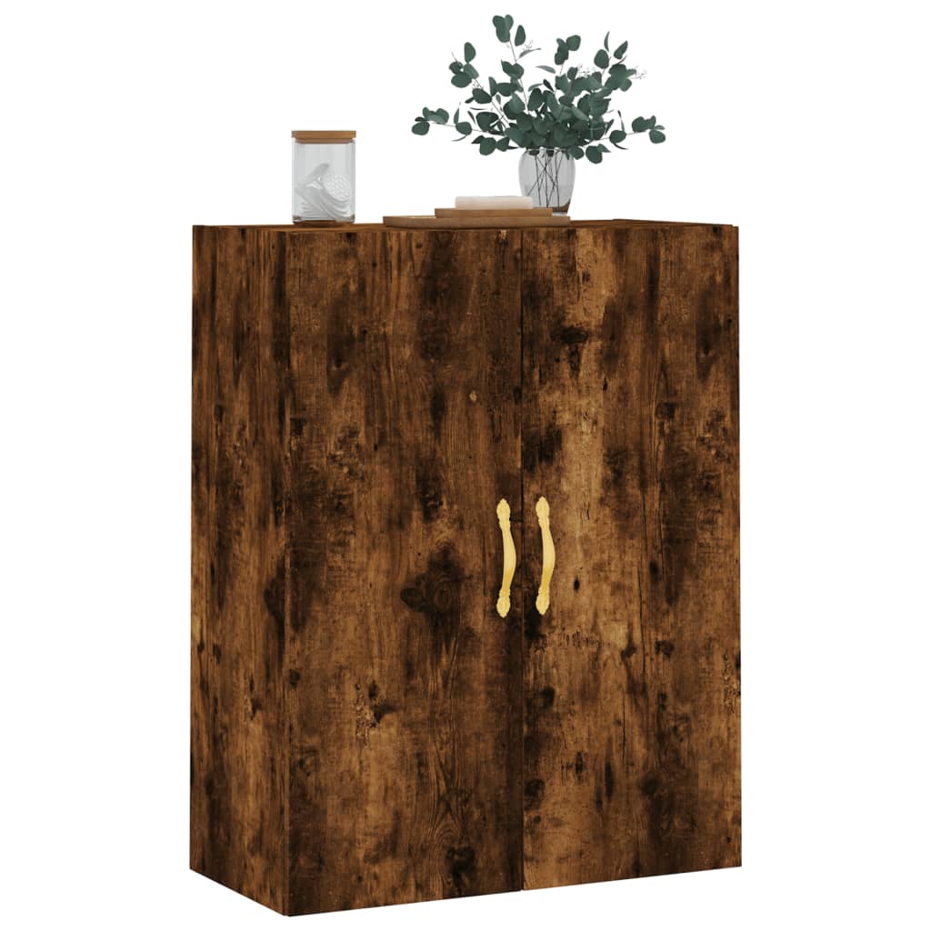 vidaXL Dulap montat pe perete, stejar fumuriu, 69,5x34x90 cm