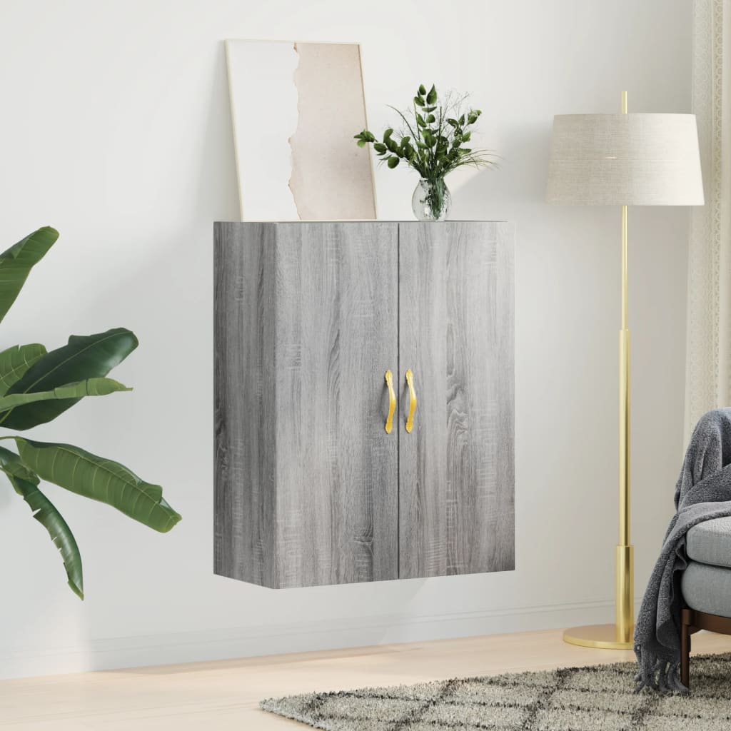 vidaXL Dulap montat pe perete, gri sonoma, 69,5x34x90 cm
