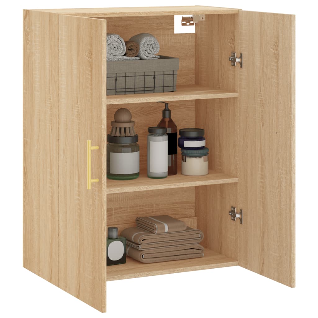 vidaXL Dulap TV montat pe perete, stejar sonoma, 69,5x34x90 cm