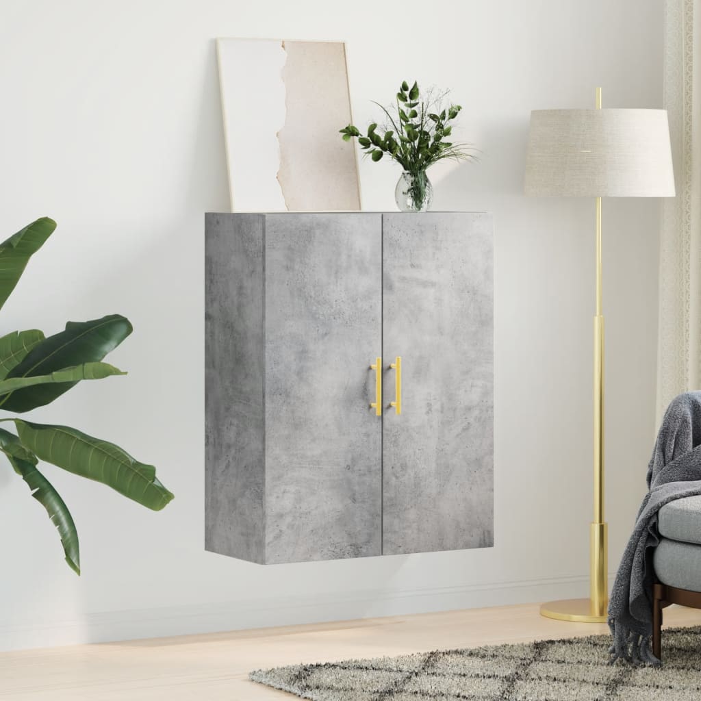 vidaXL Dulap cu montaj pe perete, gri beton, 69,5x34x90 cm