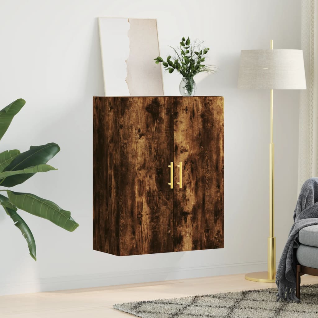 vidaXL Dulap montat pe perete, stejar fumuriu, 69,5x34x90 cm