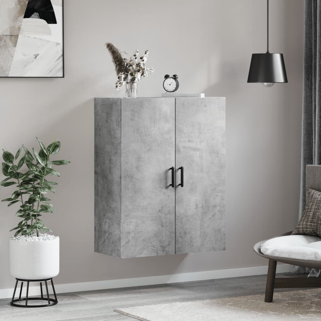 vidaXL Dulap cu montaj pe perete, gri beton, 69,5x34x90 cm vidaXL Dulap cu montaj pe perete, gri beton, 69,5x34x90 cm