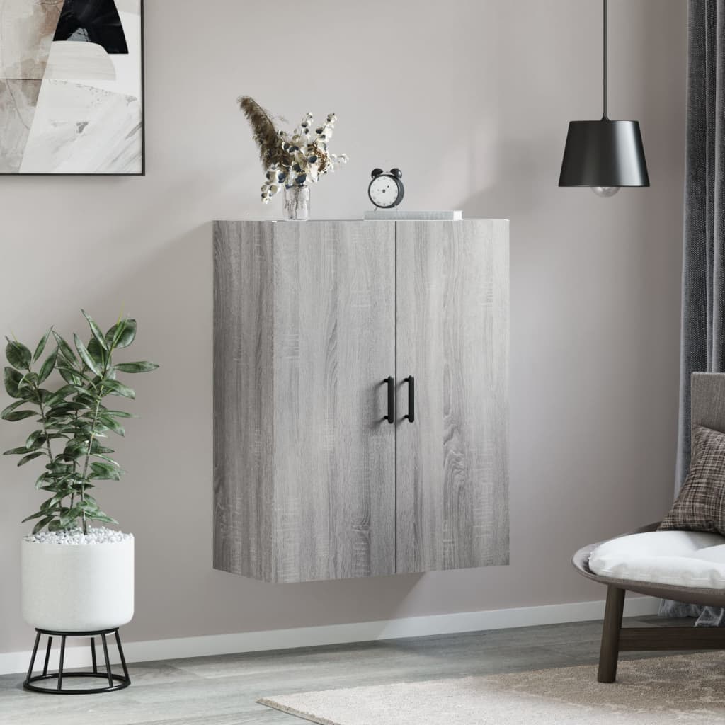 vidaXL Dulap montat pe perete, gri sonoma, 69,5x34x90 cm