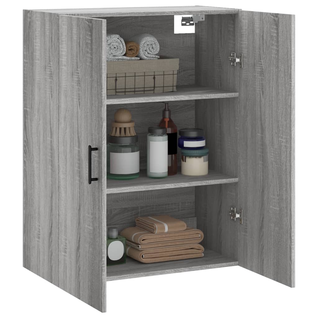 vidaXL Dulap montat pe perete, gri sonoma, 69,5x34x90 cm