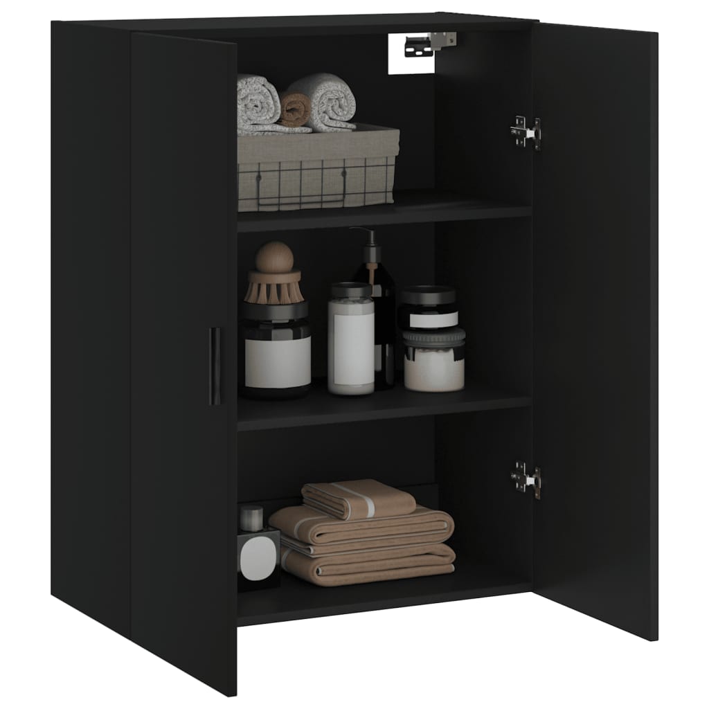 vidaXL Dulap cu montaj pe perete, negru, 69,5x34x90 cm