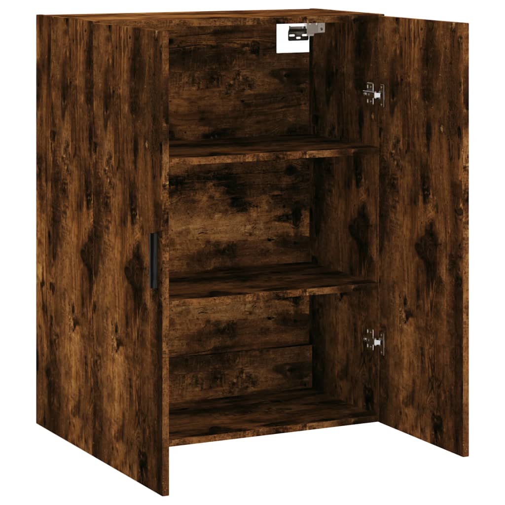 vidaXL Dulap montat pe perete, stejar fumuriu, 69,5x34x90 cm