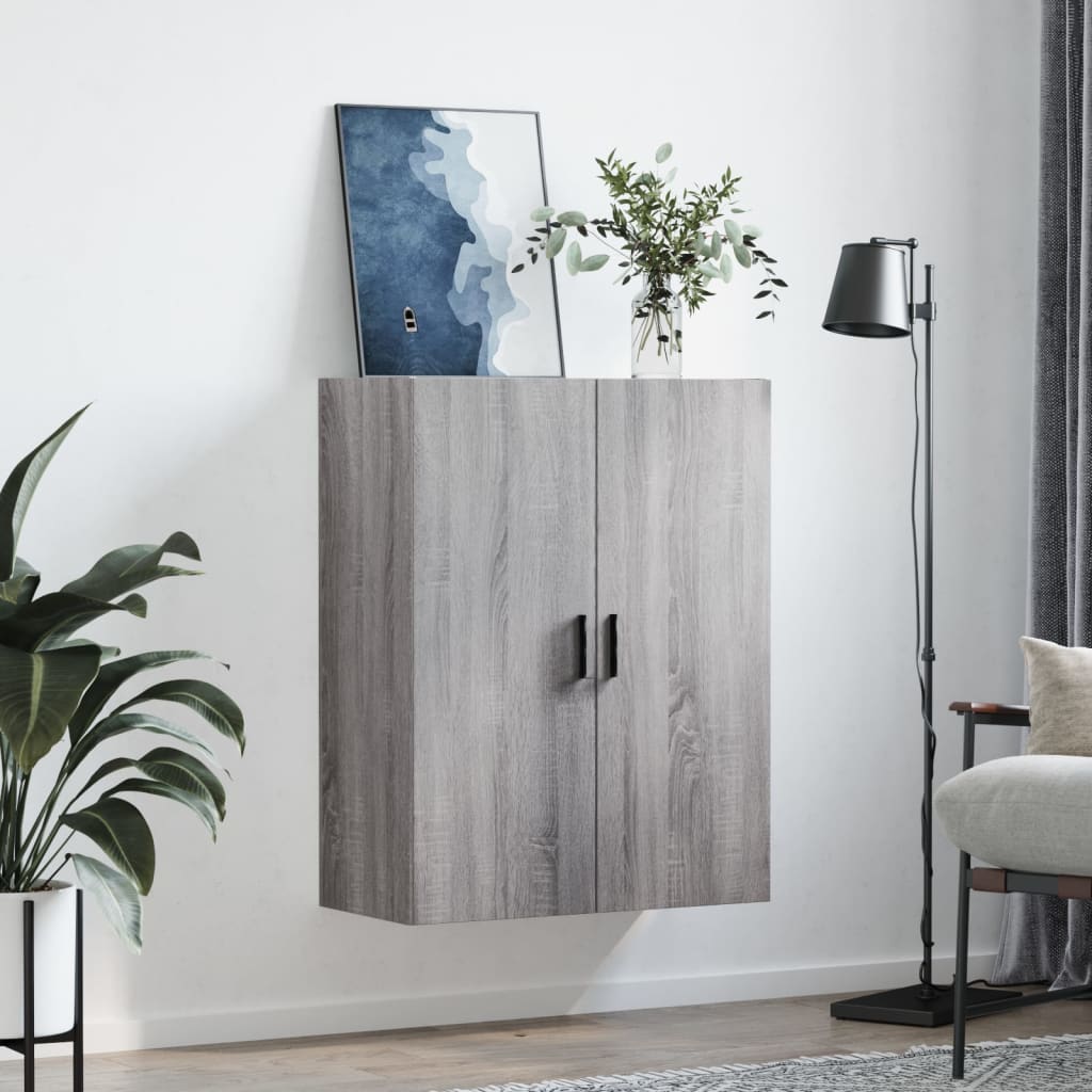 vidaXL Dulap montat pe perete, gri sonoma, 69,5x34x90 cm