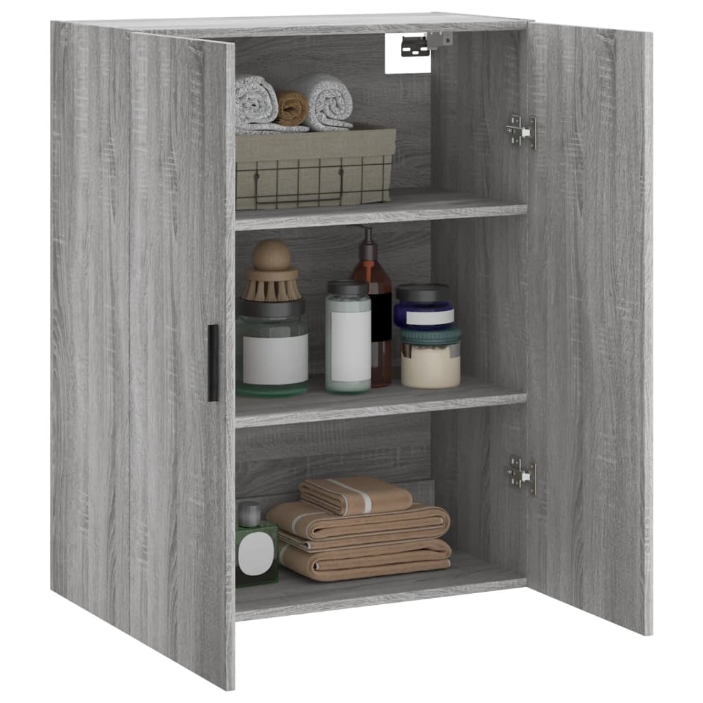 vidaXL Dulap montat pe perete, gri sonoma, 69,5x34x90 cm