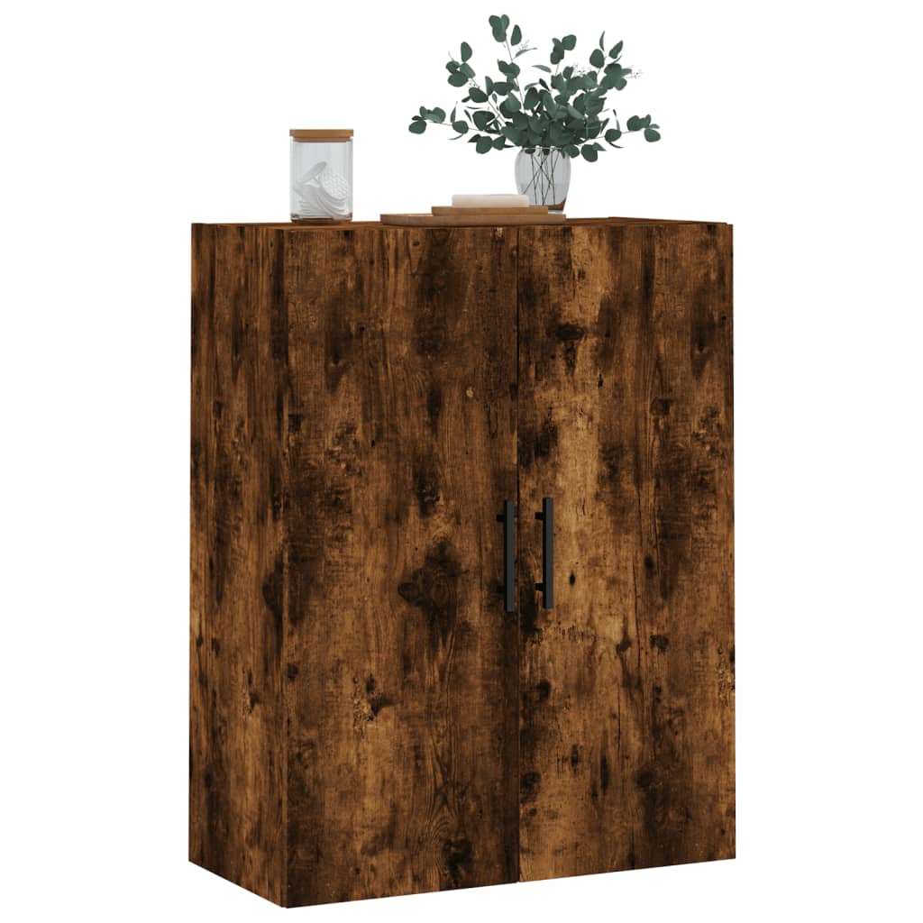 vidaXL Dulap montat pe perete, stejar fumuriu, 69,5x34x90 cm