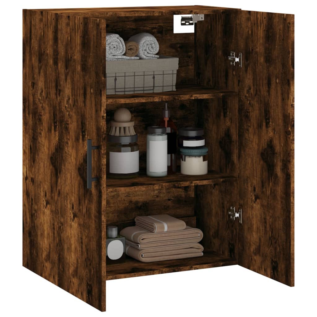 vidaXL Dulap montat pe perete, stejar fumuriu, 69,5x34x90 cm