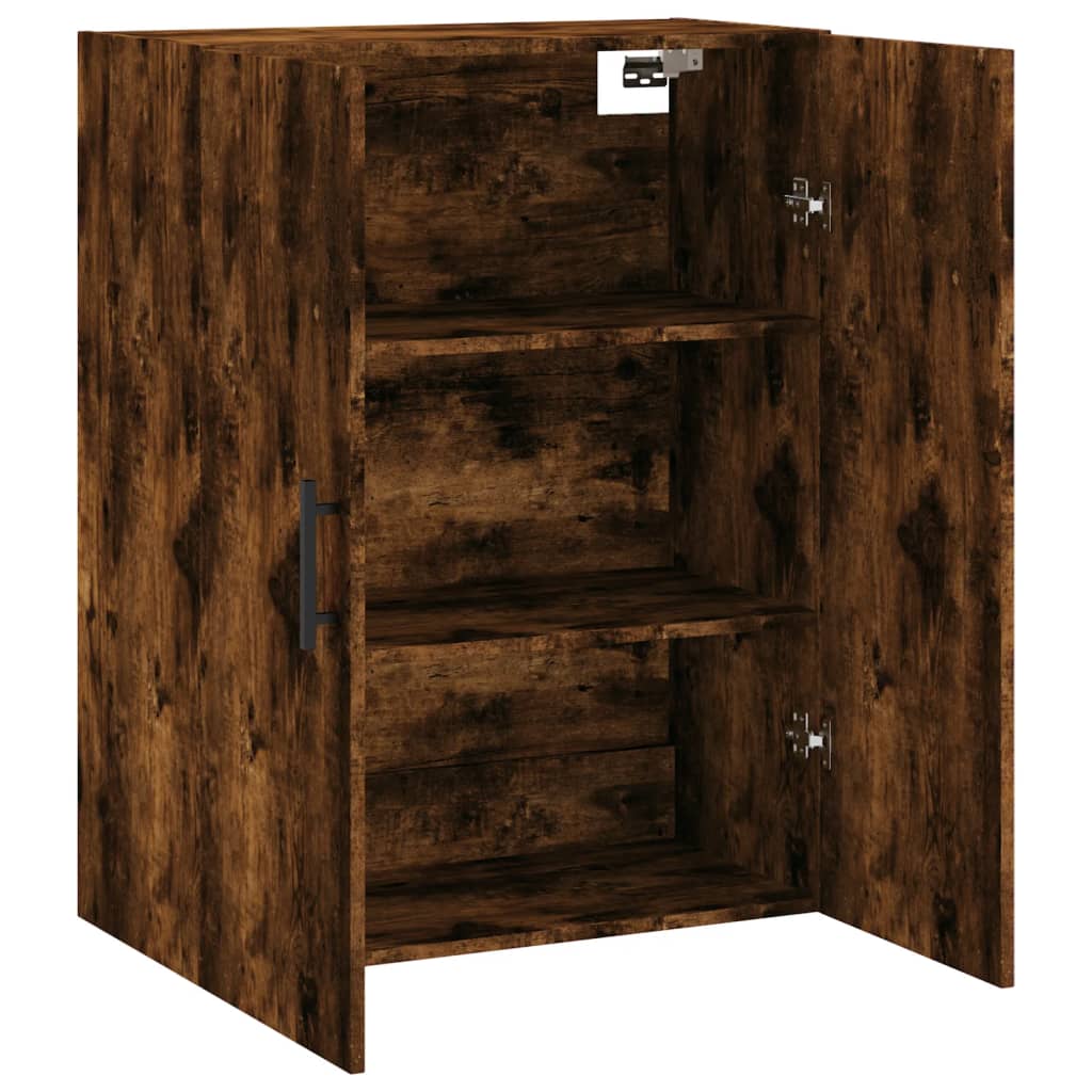 vidaXL Dulap montat pe perete, stejar fumuriu, 69,5x34x90 cm