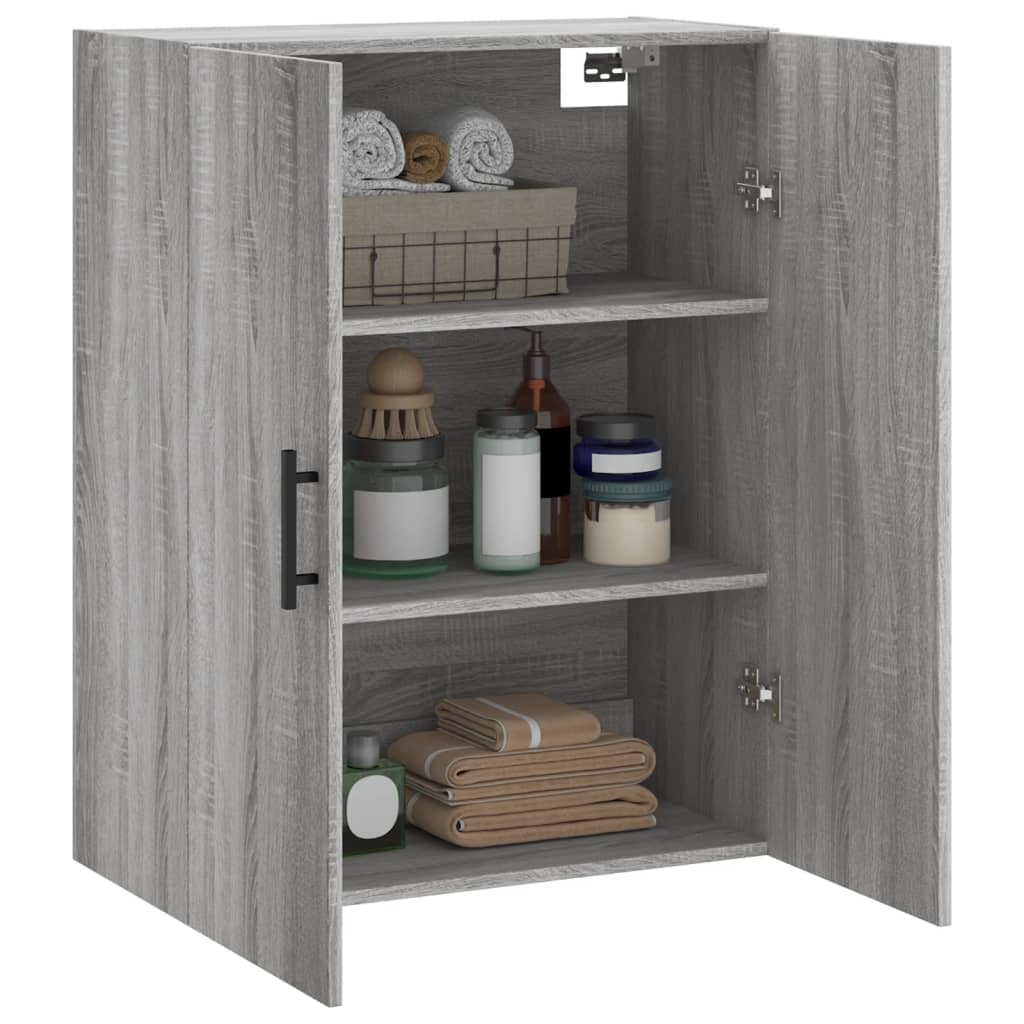 vidaXL Dulap montat pe perete, gri sonoma, 69,5x34x90 cm
