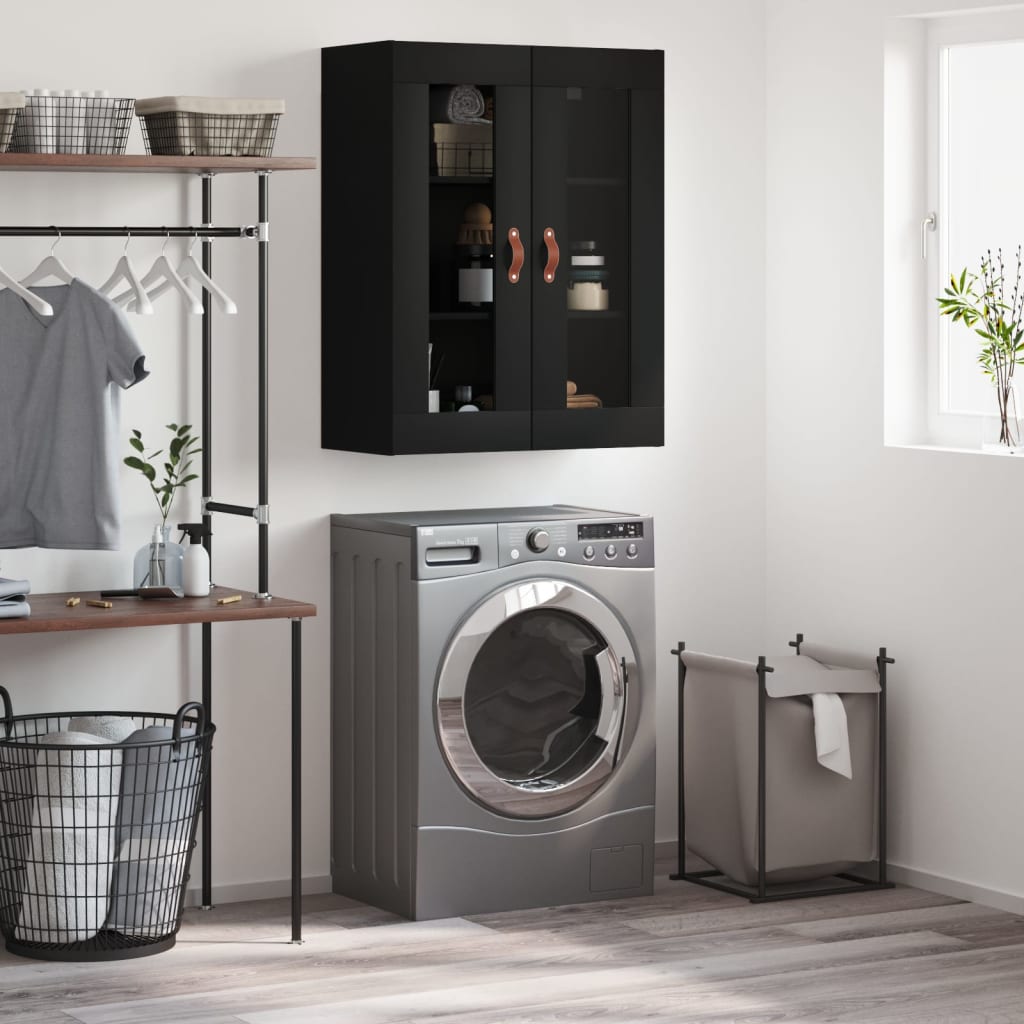 vidaXL Dulap cu montaj pe perete, negru, 69,5x34x90 cm vidaXL Dulap cu montaj pe perete, negru, 69,5x34x90 cm