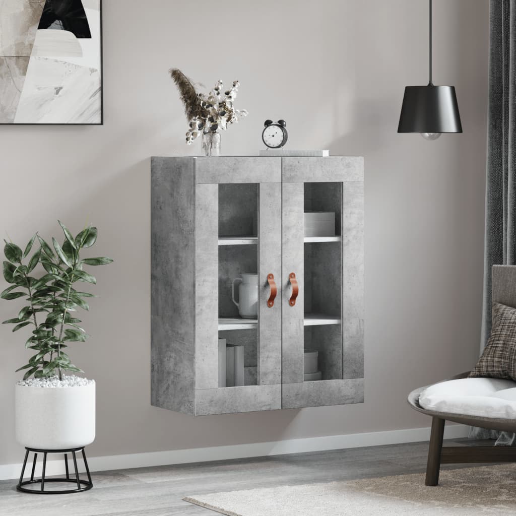 vidaXL Dulap cu montaj pe perete, gri beton, 69,5x34x90 cm