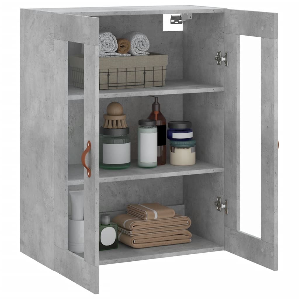 vidaXL Dulap cu montaj pe perete, gri beton, 69,5x34x90 cm