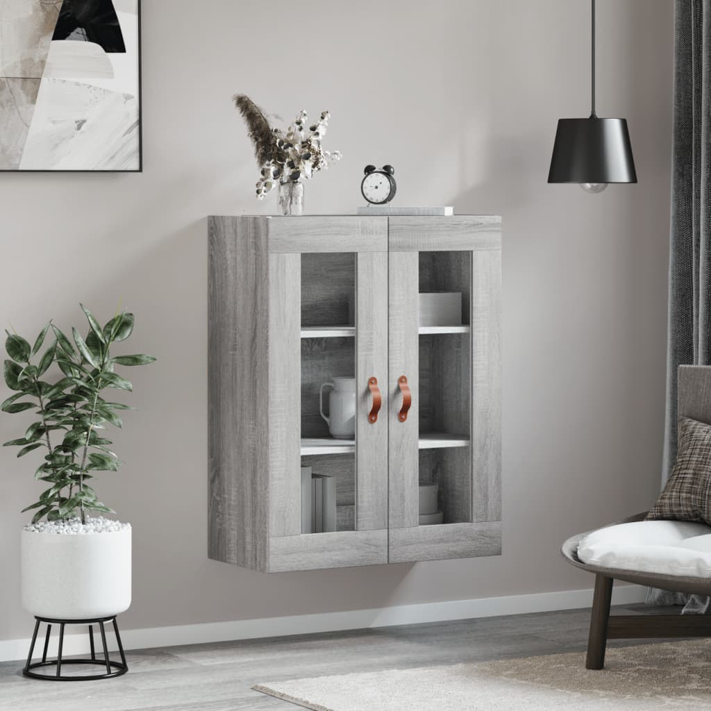 vidaXL Dulap montat pe perete, gri sonoma, 69,5x34x90 cm