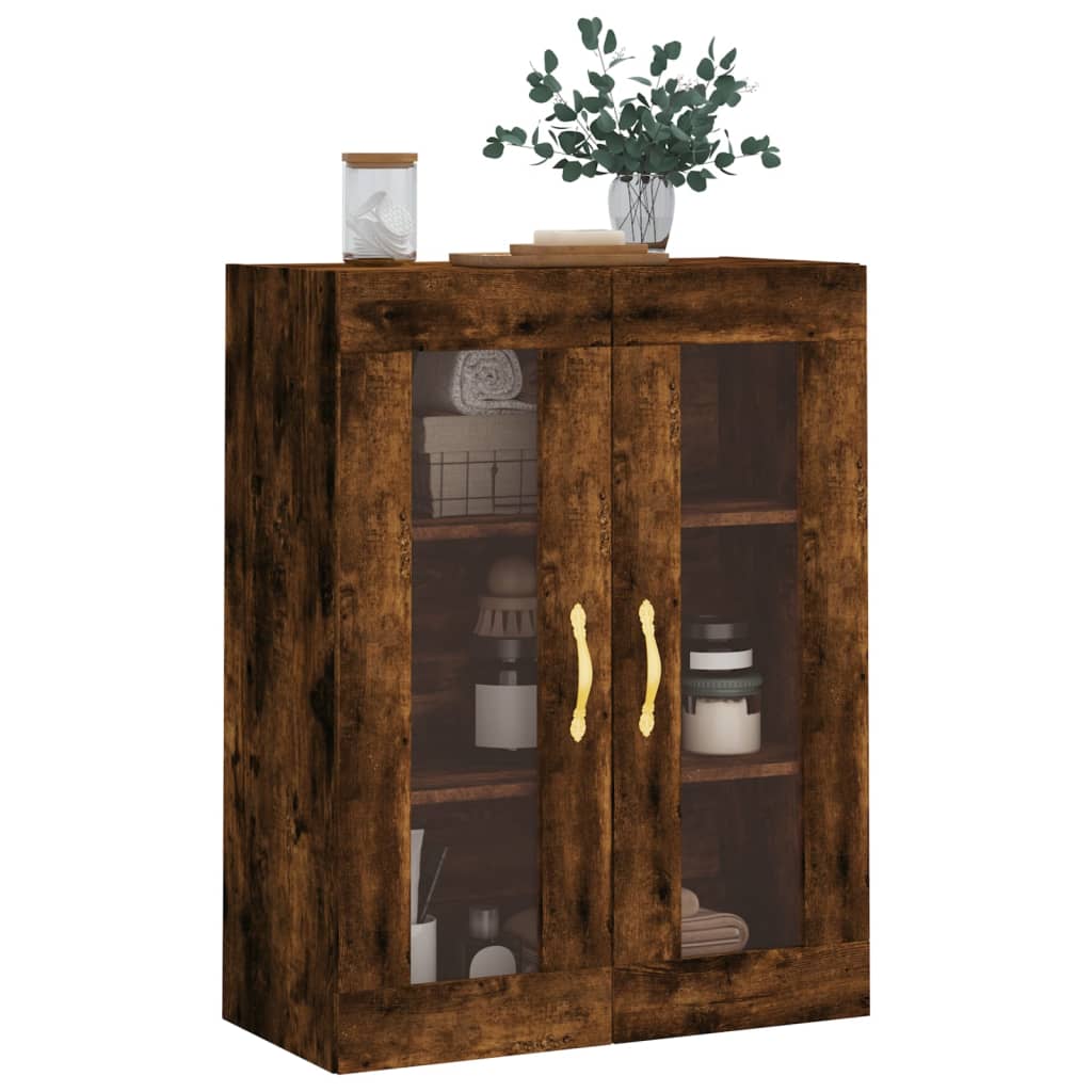 vidaXL Dulap montat pe perete, stejar fumuriu, 69,5x34x90 cm