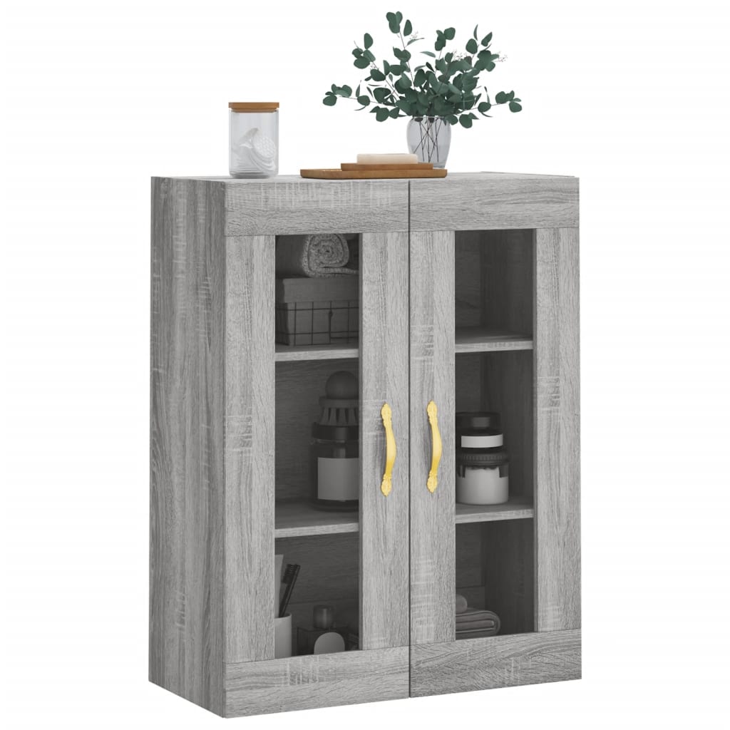 vidaXL Dulap montat pe perete, gri sonoma, 69,5x34x90 cm