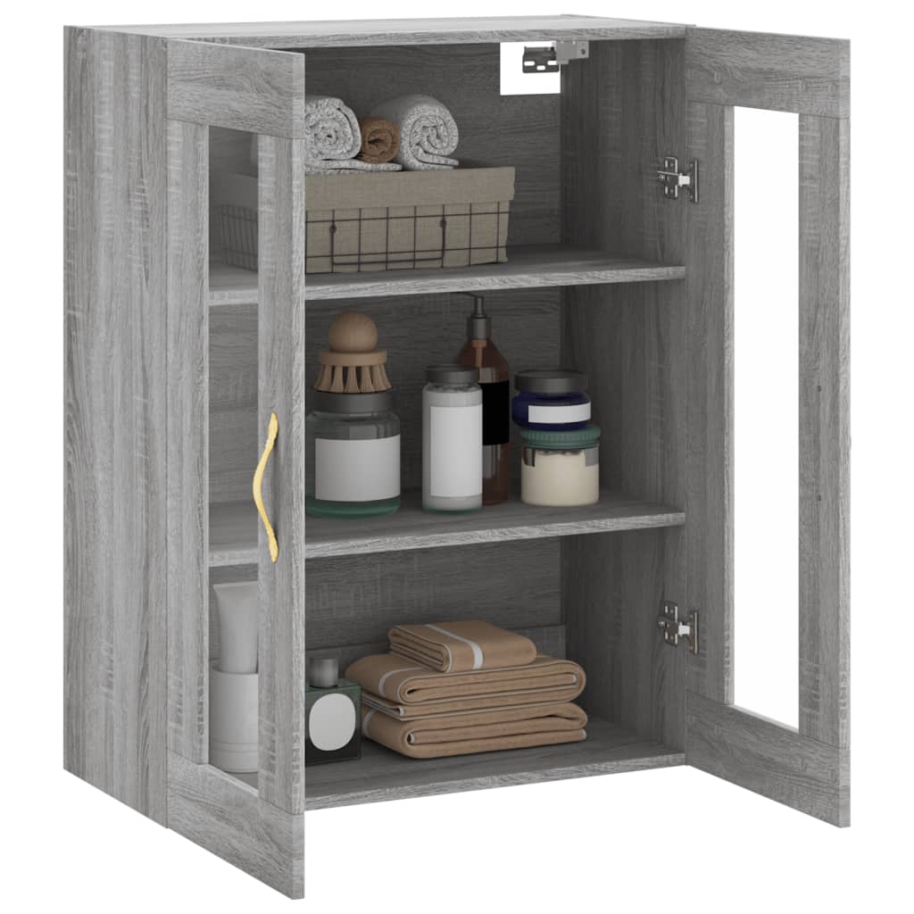 vidaXL Dulap montat pe perete, gri sonoma, 69,5x34x90 cm