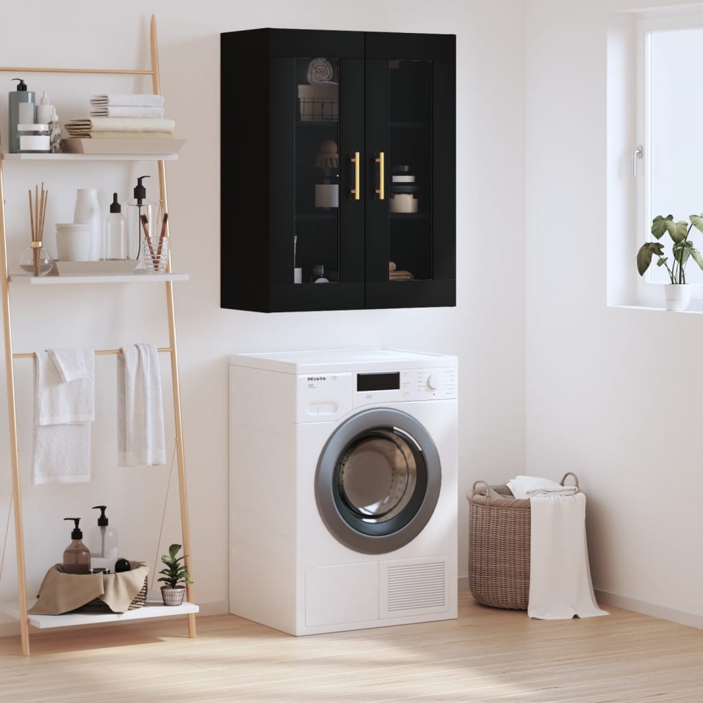 vidaXL Dulap cu montaj pe perete, negru, 69,5x34x90 cm vidaXL Dulap cu montaj pe perete, negru, 69,5x34x90 cm
