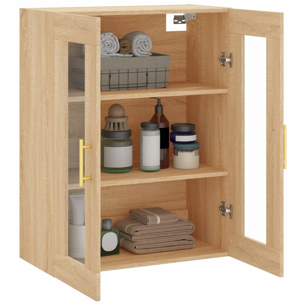 vidaXL Dulap TV montat pe perete, stejar sonoma, 69,5x34x90 cm
