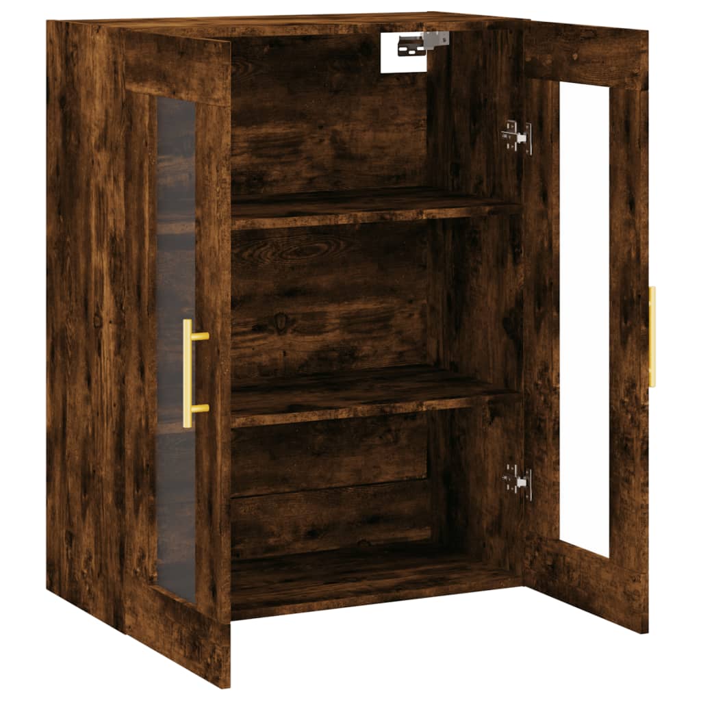 vidaXL Dulap montat pe perete, stejar fumuriu, 69,5x34x90 cm