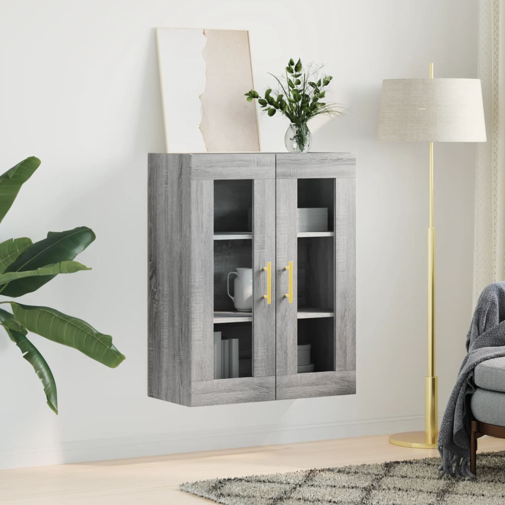vidaXL Dulap montat pe perete, gri sonoma, 69,5x34x90 cm