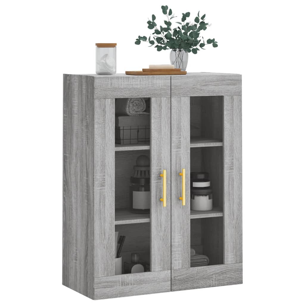 vidaXL Dulap montat pe perete, gri sonoma, 69,5x34x90 cm