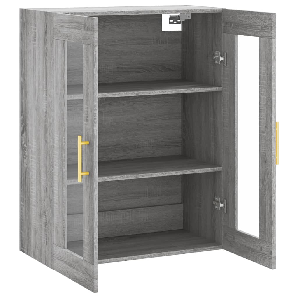 vidaXL Dulap montat pe perete, gri sonoma, 69,5x34x90 cm