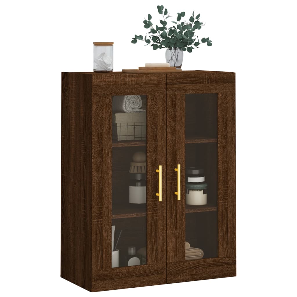vidaXL Dulap montat pe perete, stejar maro, 69,5x34x90 cm