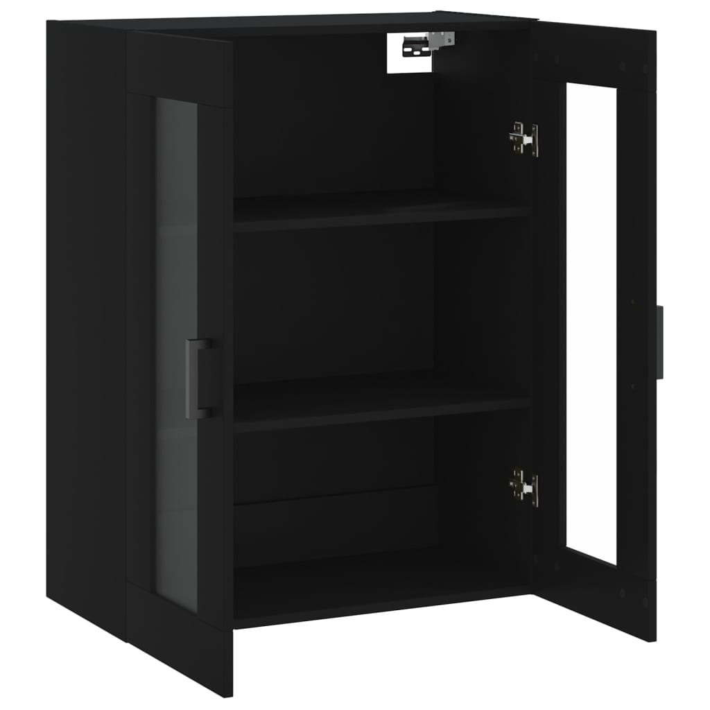 vidaXL Dulap cu montaj pe perete, negru, 69,5x34x90 cm