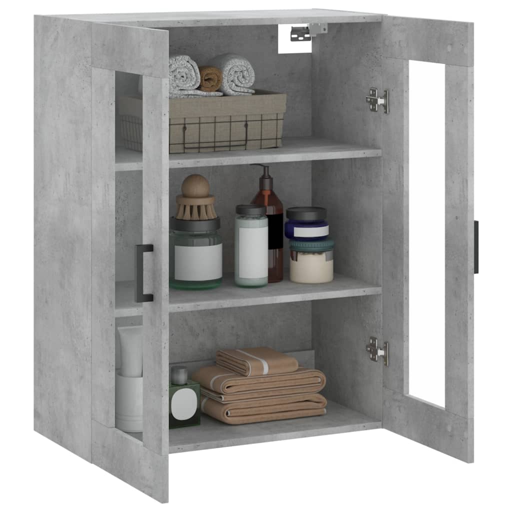 vidaXL Dulap cu montaj pe perete, gri beton, 69,5x34x90 cm vidaXL Dulap cu montaj pe perete, gri beton, 69,5x34x90 cm