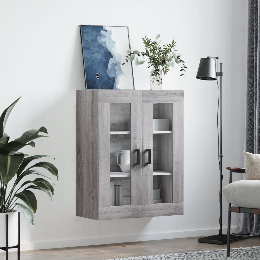 vidaXL Dulap montat pe perete, gri sonoma, 69,5x34x90 cm