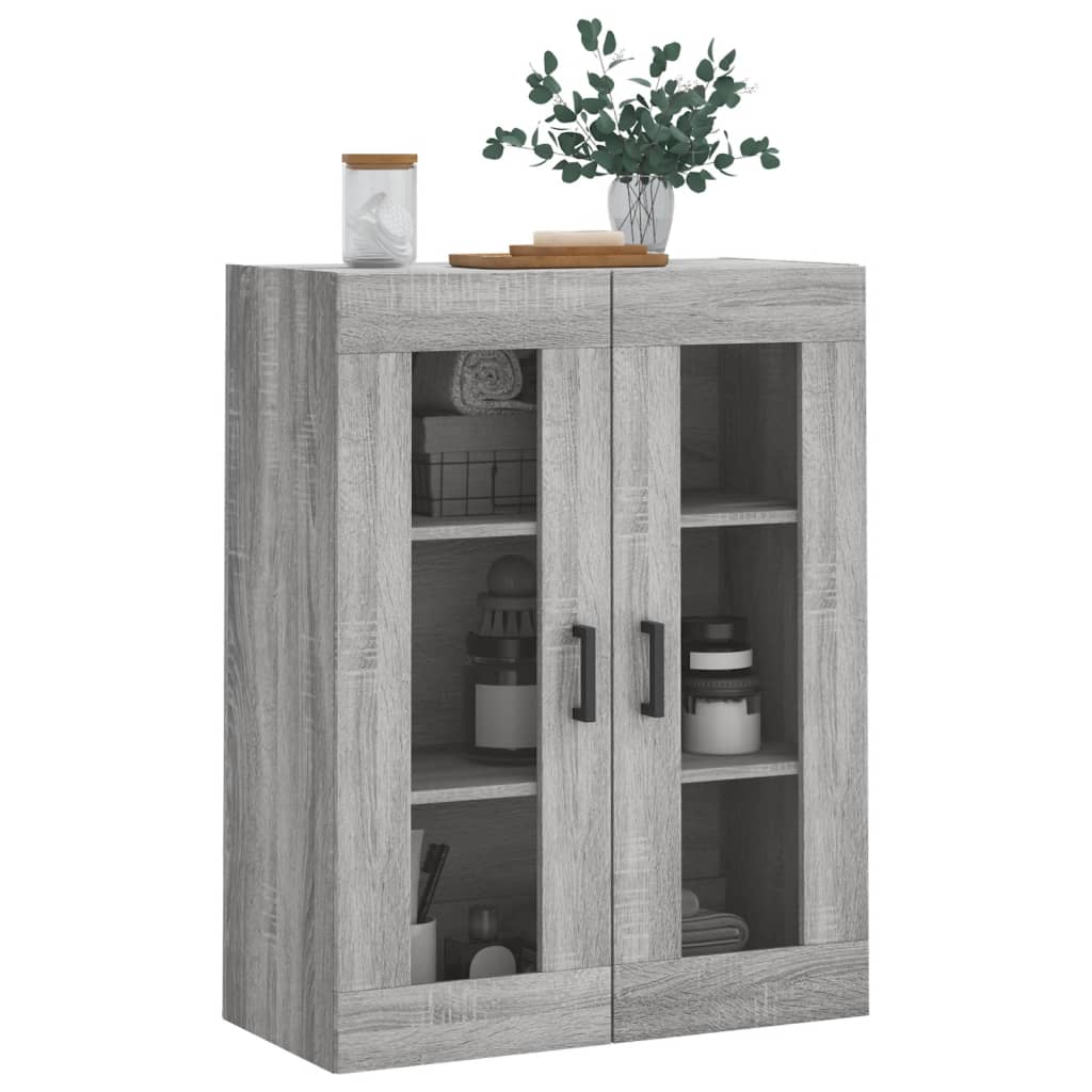 vidaXL Dulap montat pe perete, gri sonoma, 69,5x34x90 cm