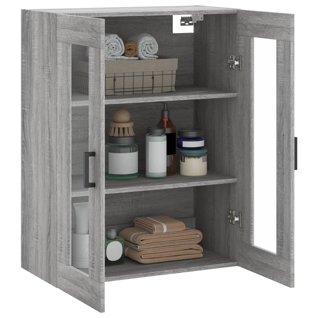 vidaXL Dulap montat pe perete, gri sonoma, 69,5x34x90 cm