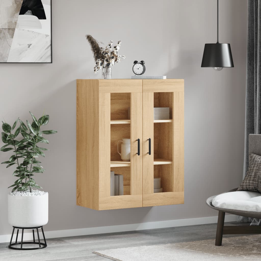 vidaXL Dulap TV montat pe perete, stejar sonoma, 69,5x34x90 cm