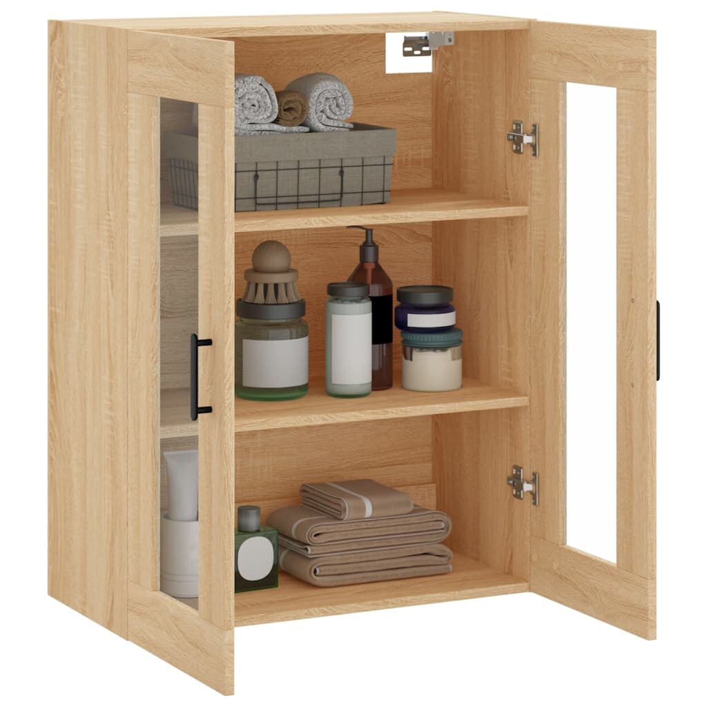 vidaXL Dulap TV montat pe perete, stejar sonoma, 69,5x34x90 cm