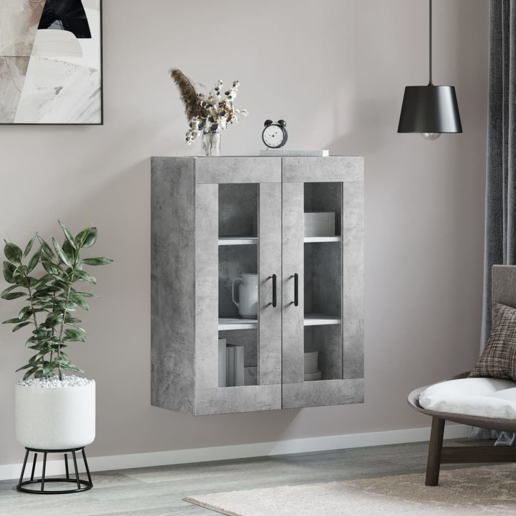 vidaXL Dulap cu montaj pe perete, gri beton, 69,5x34x90 cm vidaXL Dulap cu montaj pe perete, gri beton, 69,5x34x90 cm