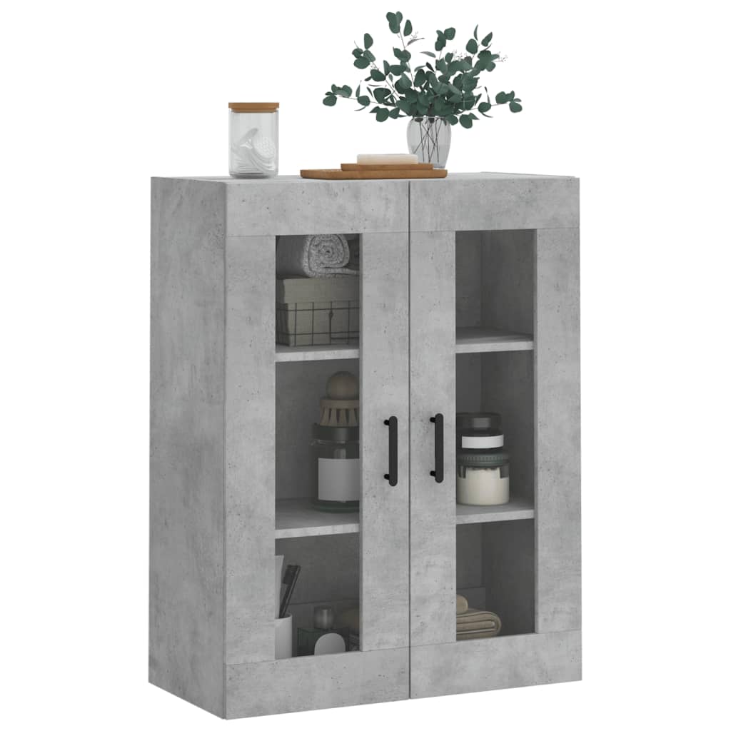 vidaXL Dulap cu montaj pe perete, gri beton, 69,5x34x90 cm vidaXL Dulap cu montaj pe perete, gri beton, 69,5x34x90 cm