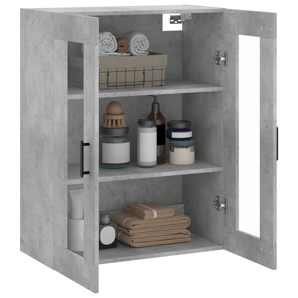 vidaXL Dulap cu montaj pe perete, gri beton, 69,5x34x90 cm vidaXL Dulap cu montaj pe perete, gri beton, 69,5x34x90 cm