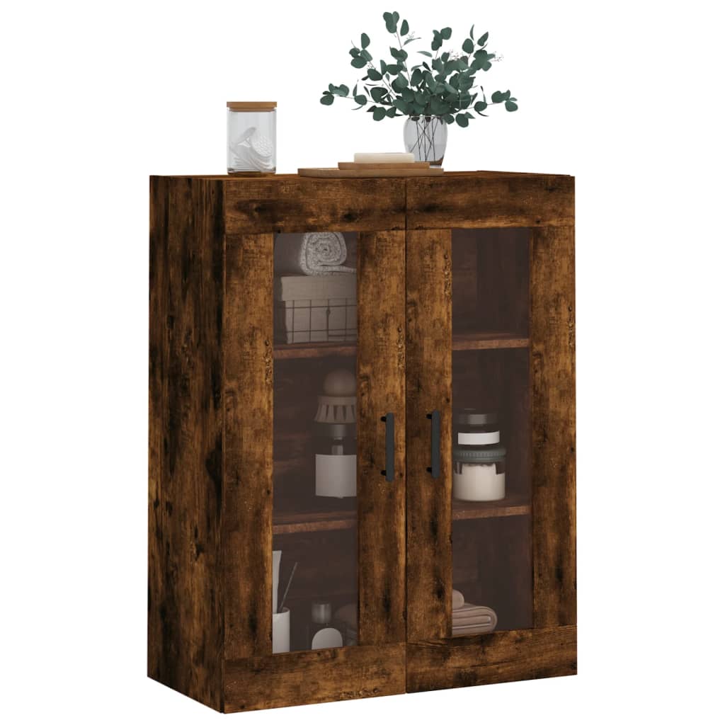 vidaXL Dulap montat pe perete, stejar fumuriu, 69,5x34x90 cm